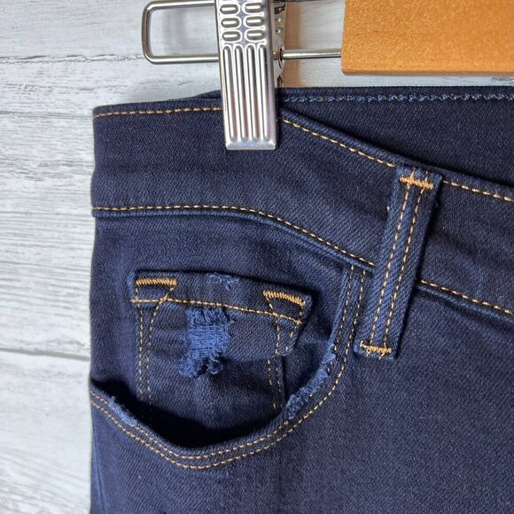 J Brand Jeans Womens Size 28 Dark Washed Cropped Distressed Indigo Exposure - Picture 10 of 16